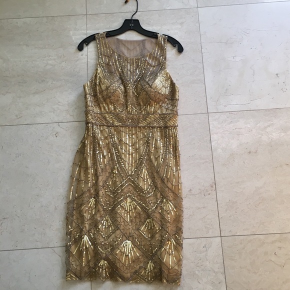 Brand new gold beaded cocktail dress - Picture 2 of 4
